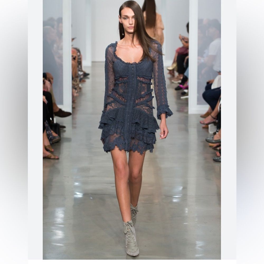 NWT Zimmerman runway indigo color mini dress, S